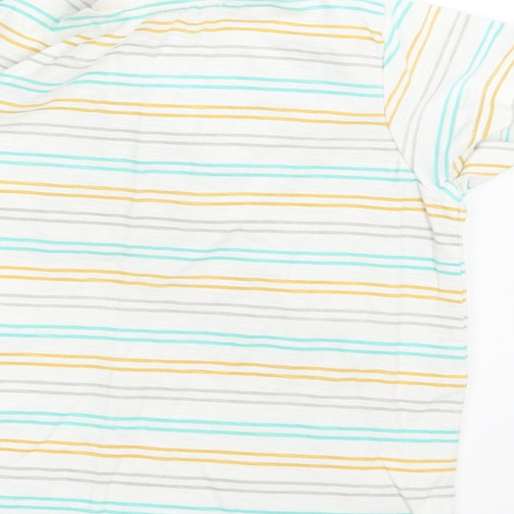 Matalan Boys White Striped Basic T-Shirt Size 24 Months