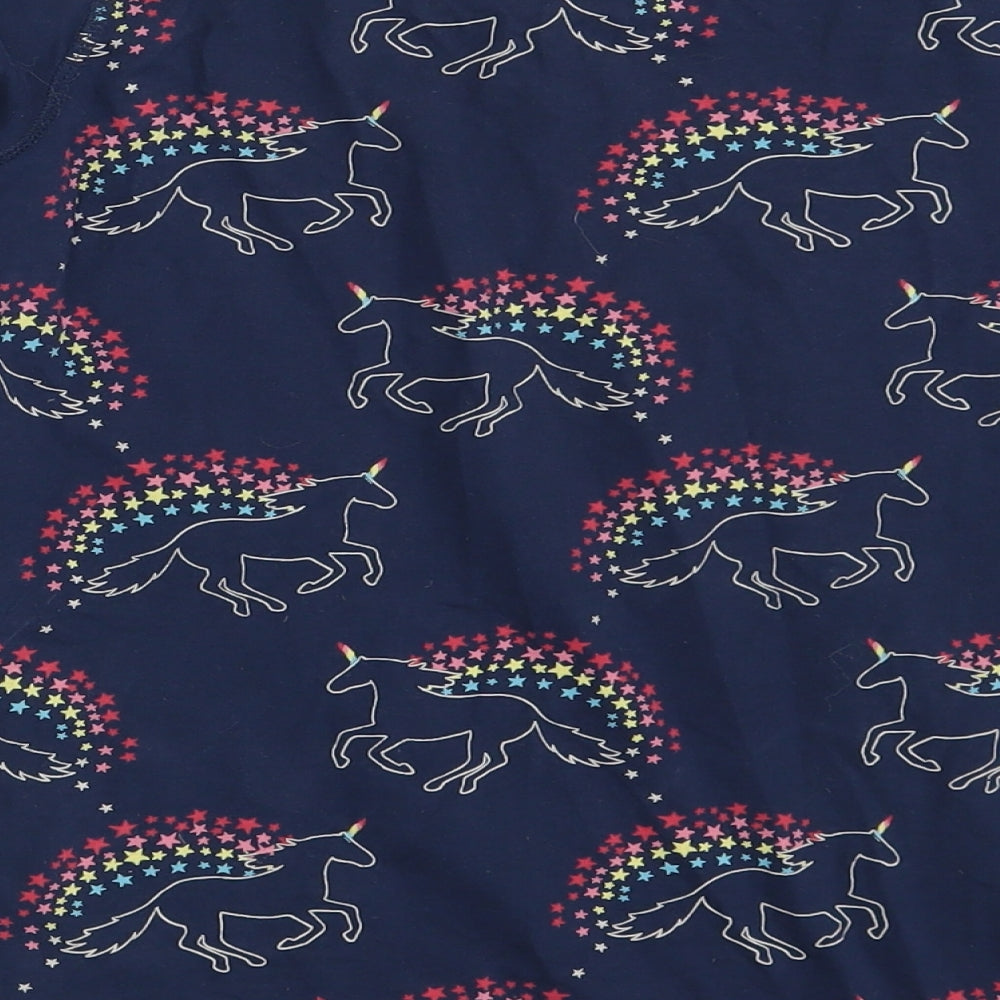 Marks & Spencer Girls Blue Animal Print Top Pyjama Top Size 12-13 Years - Unicorn