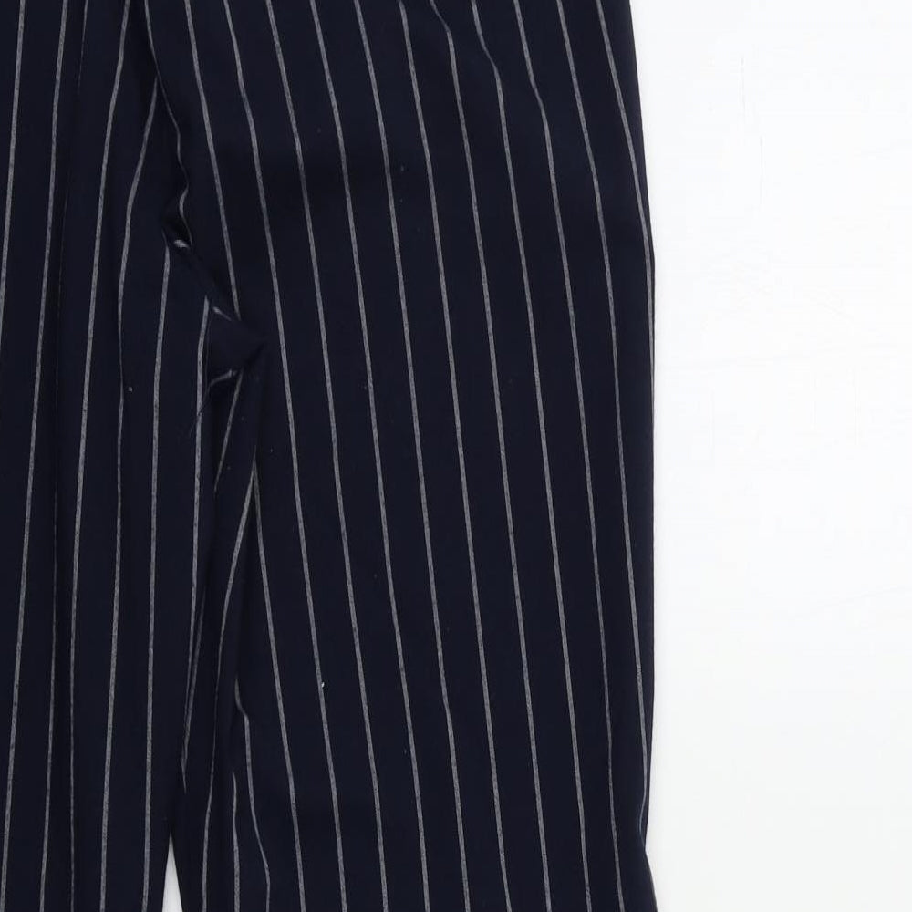 Only Womens Blue Striped Trousers Size 10 L20 in