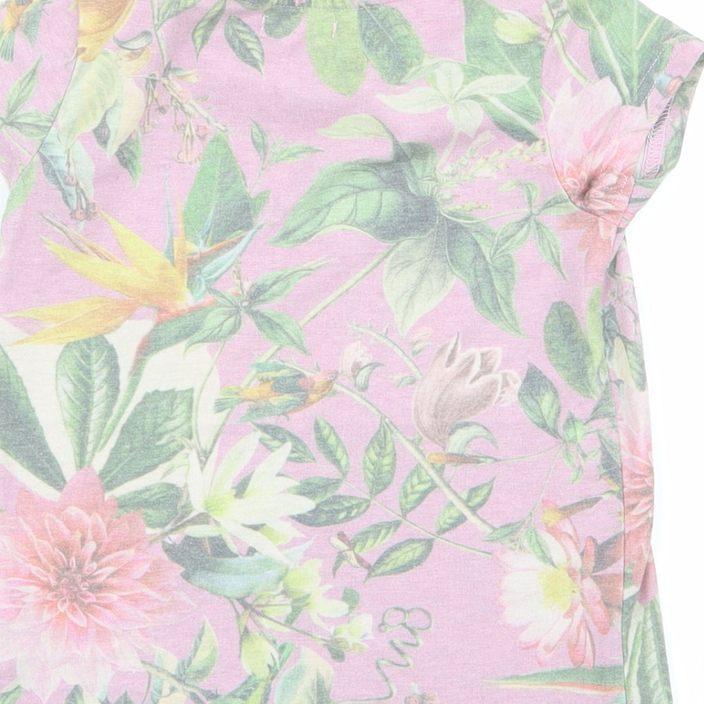 NEXT Girls Multicoloured Floral Basic T-Shirt Size 3 Years