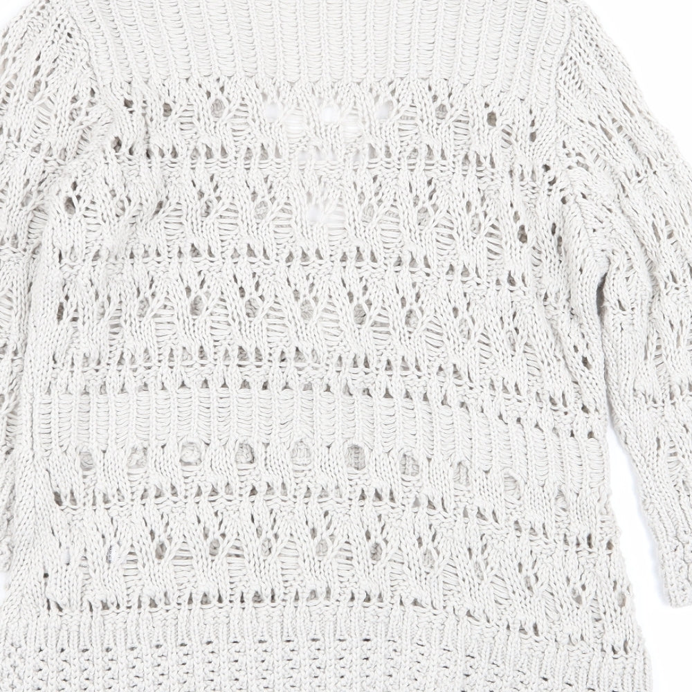 Marks & Spencer Womens Grey Cardigan Jumper Size 8