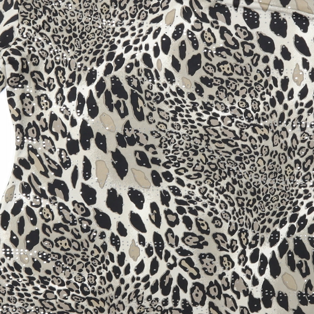 Classic Womens Multicoloured Animal Print Basic T-Shirt Size 12
