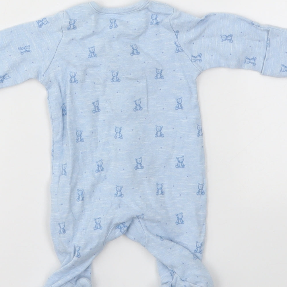 M Boys Blue Geometric Babygrow One-Piece Size Newborn
