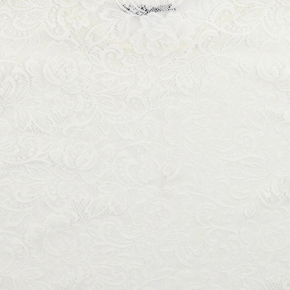 Atmosphere Womens White Lace Basic Blouse Size 4