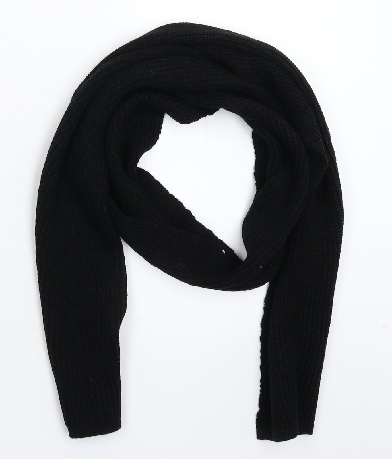 Preworn Unisex Black Knit Scarf One Size