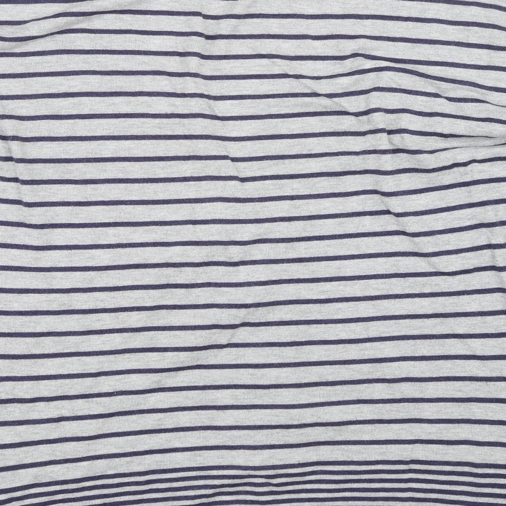 East Womens Grey Striped Cardigan Jumper Size M
