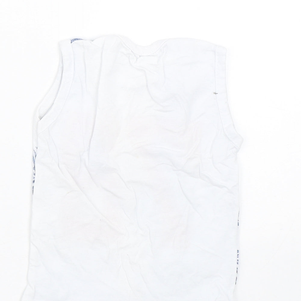 Preworn Boys White Floral Basic Tank Size 3 Years