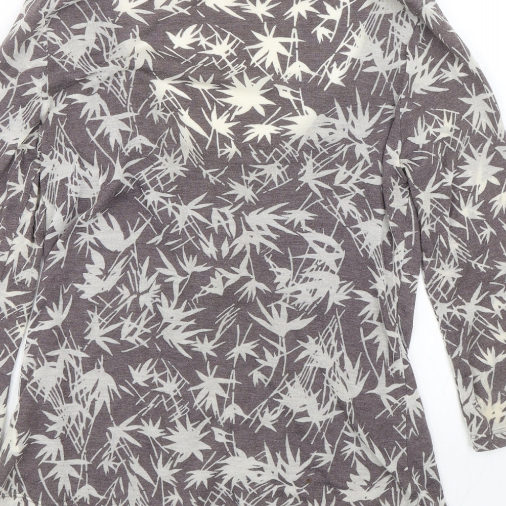 RJR.John Rocha Womens Brown Floral Basic T-Shirt Size 8