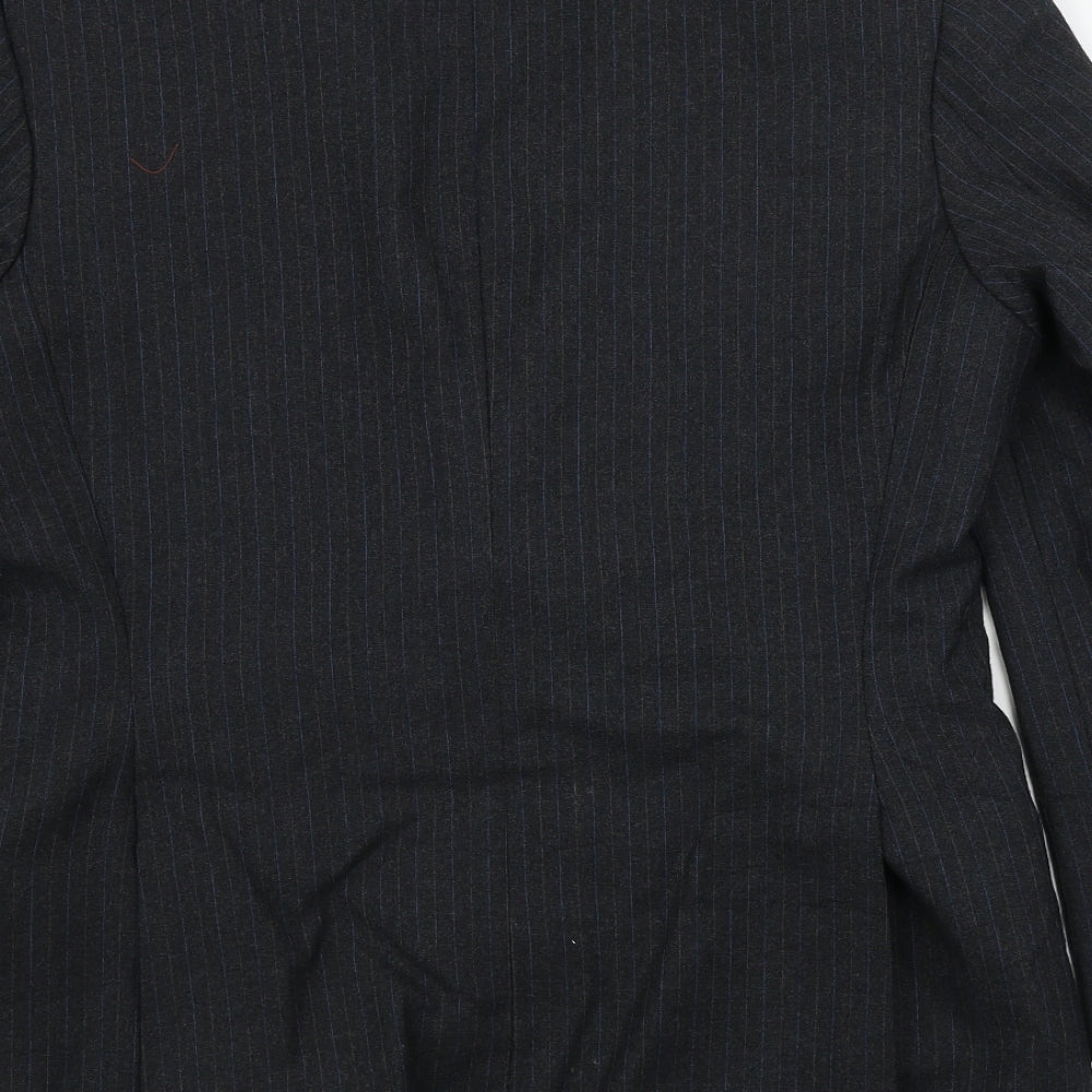Preworn Mens Grey Striped Jacket Blazer Size 38