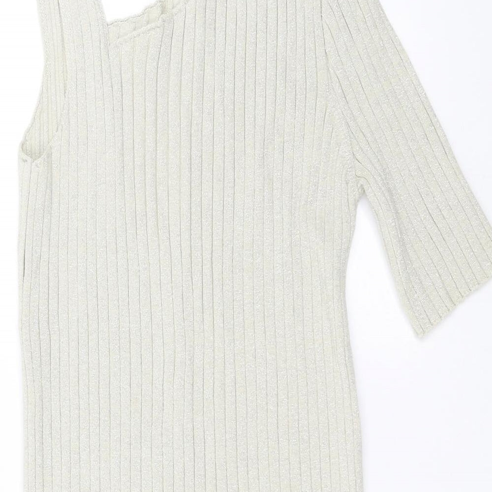 Next Womens Beige Pullover Jumper Size 14 - One Sleeve