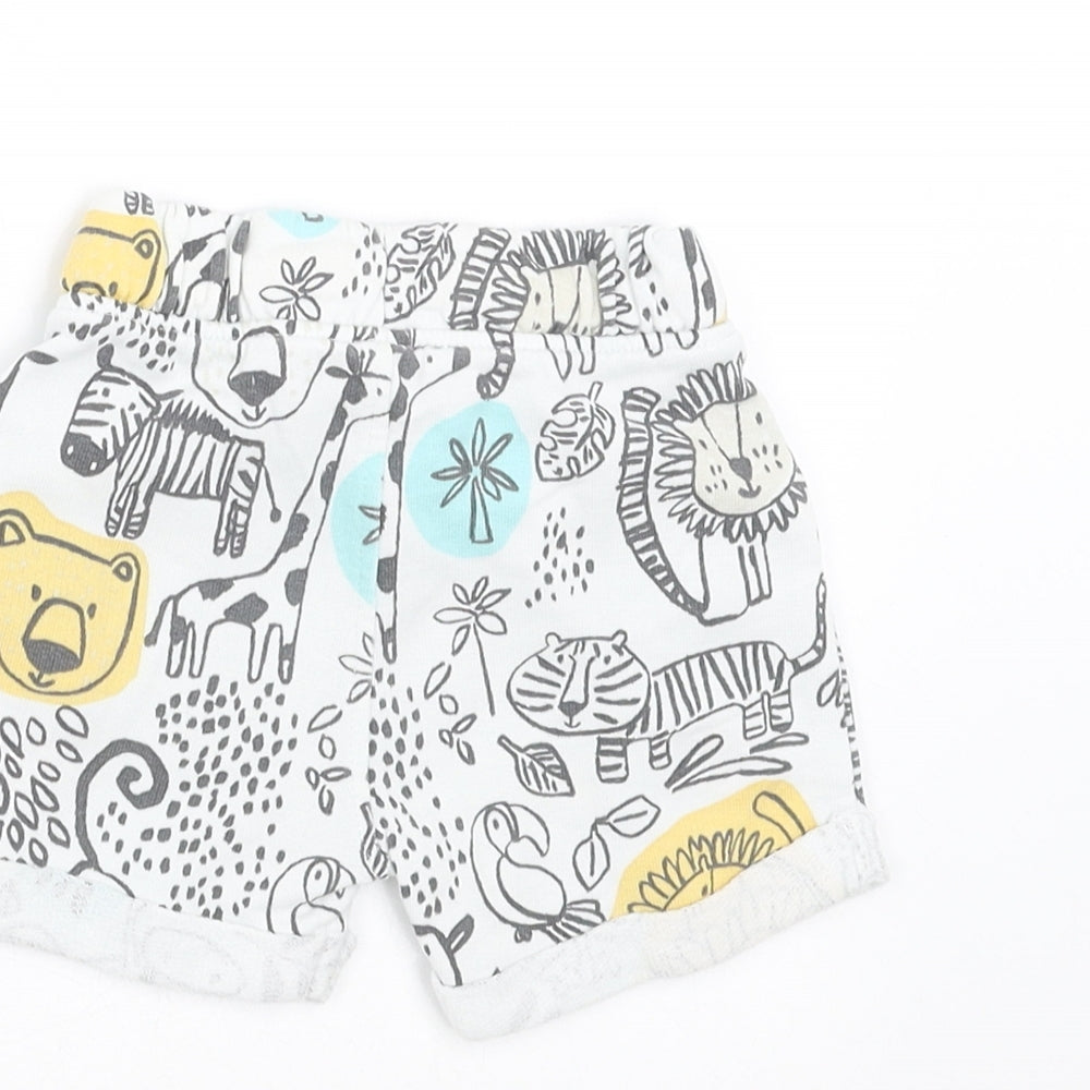 Marks & Spencer Baby White Trousers Size 0-3 Months - animals
