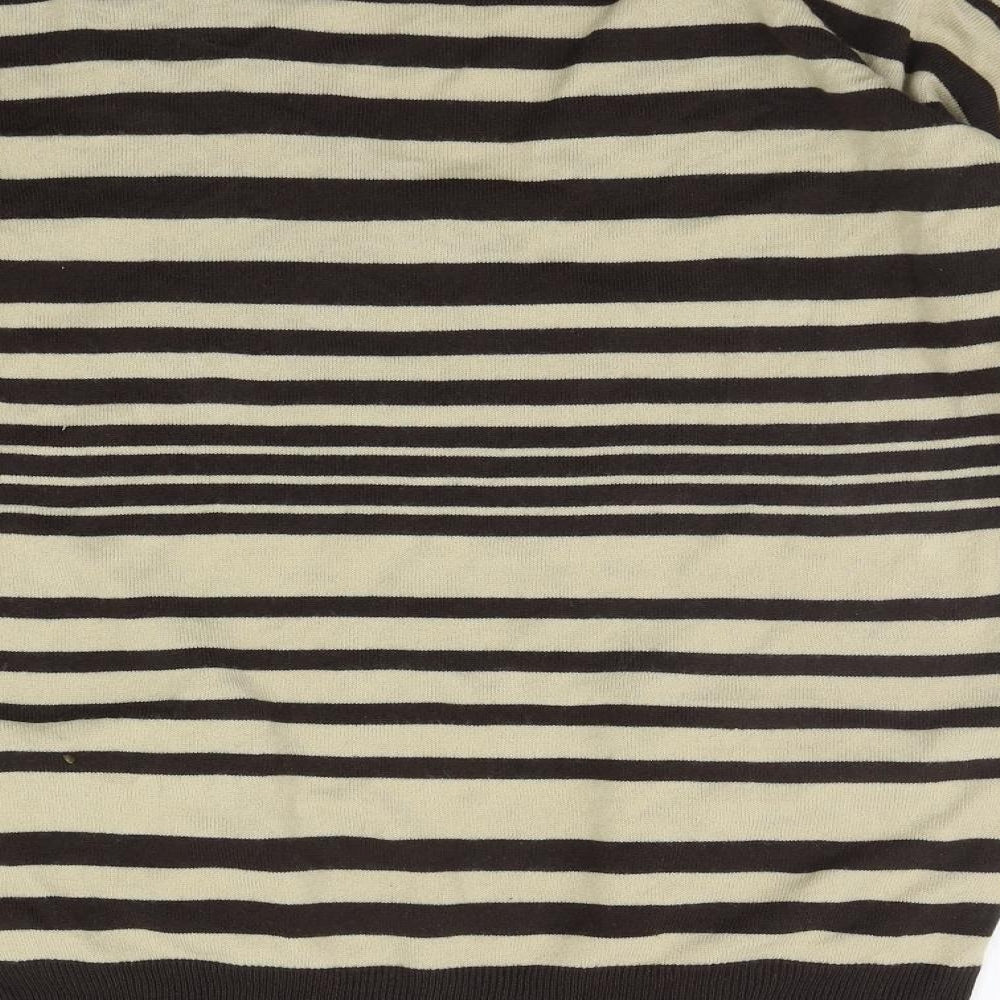 New Look Womens Beige Striped Pullover Jumper Size 10