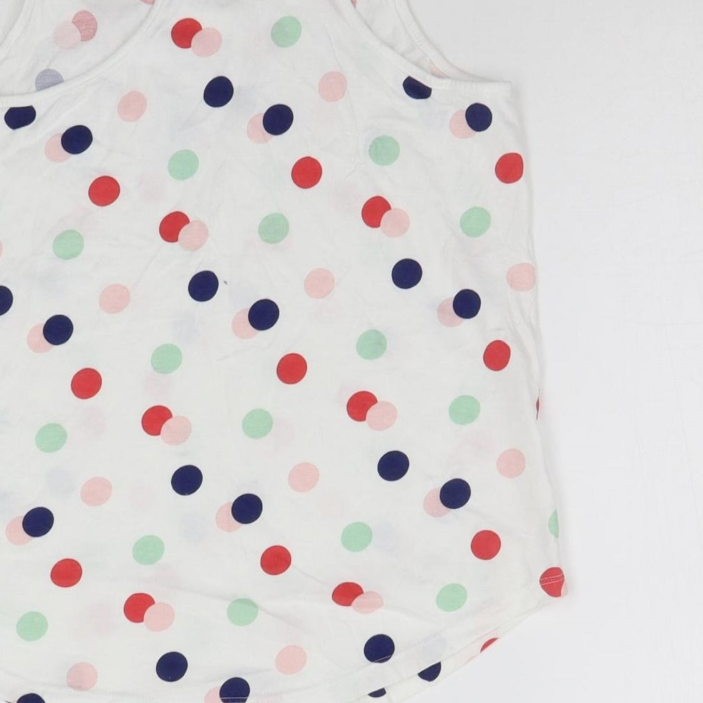 H&M Girls White Polka Dot Basic Tank Size 11-12 Years