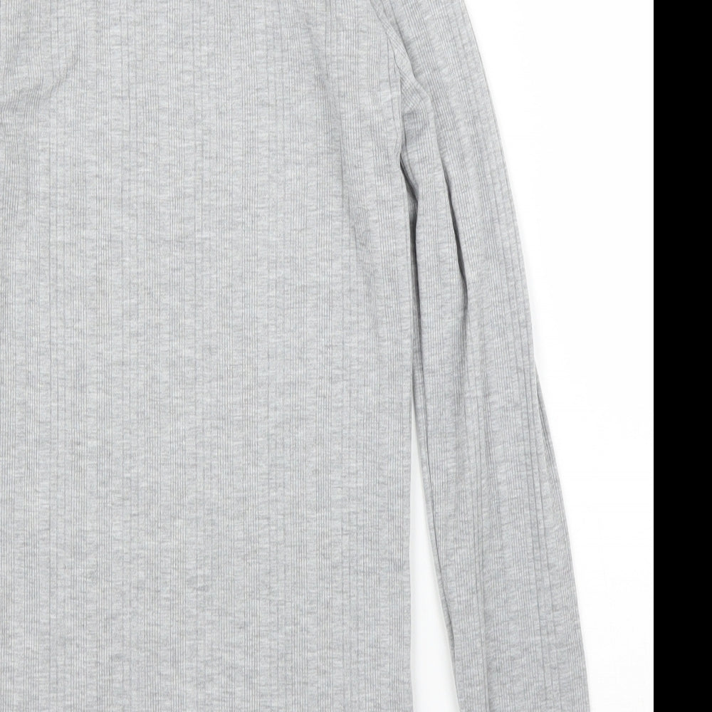 New Look Womens Grey Basic T-Shirt Size 8