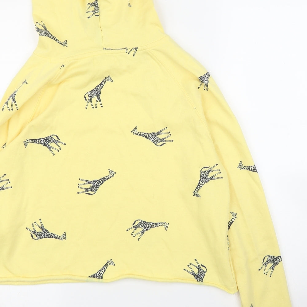 Messy Bun Womens Yellow Pullover Hoodie Size M
