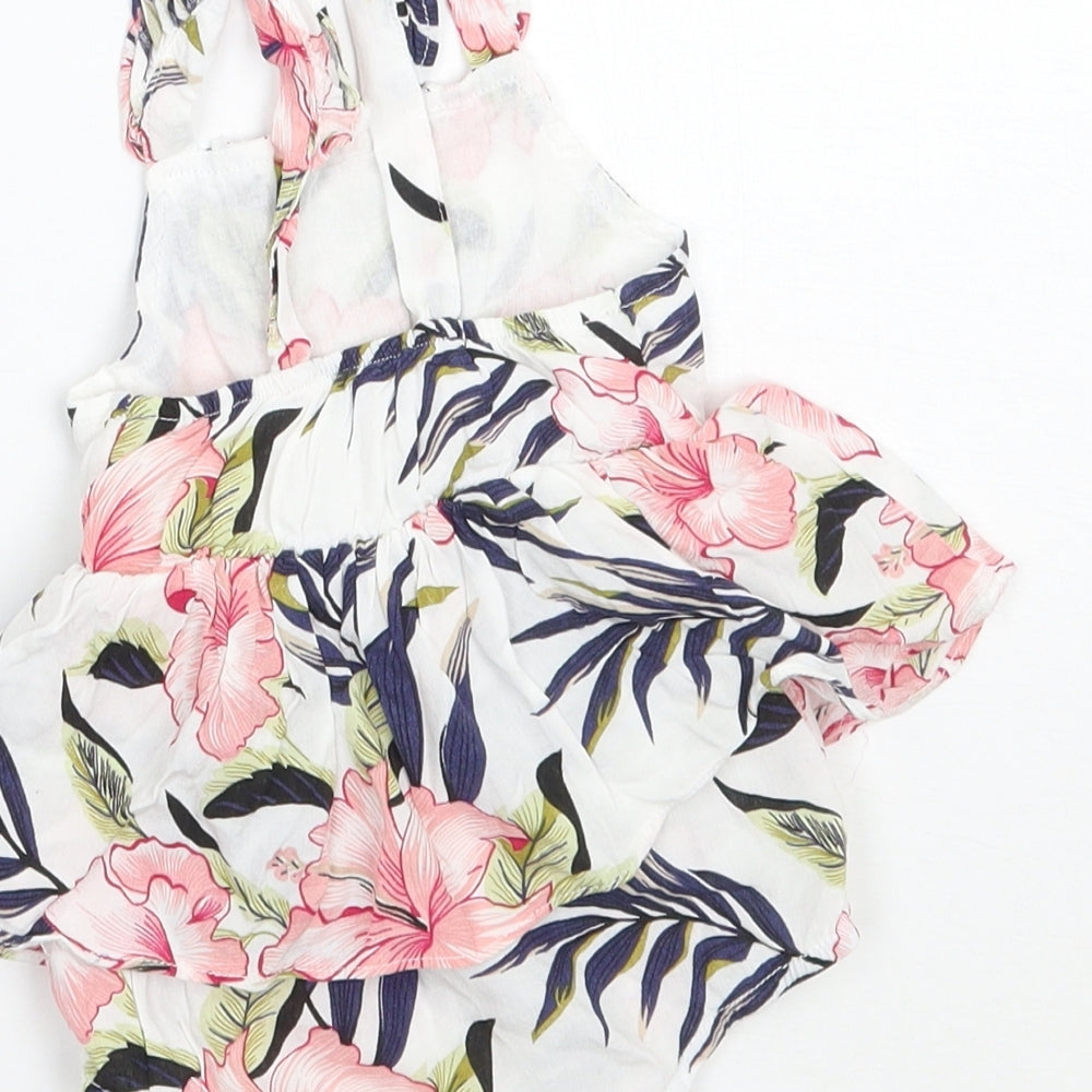 Patpat Girls White Floral Babygrow One-Piece Size 3-6 Months