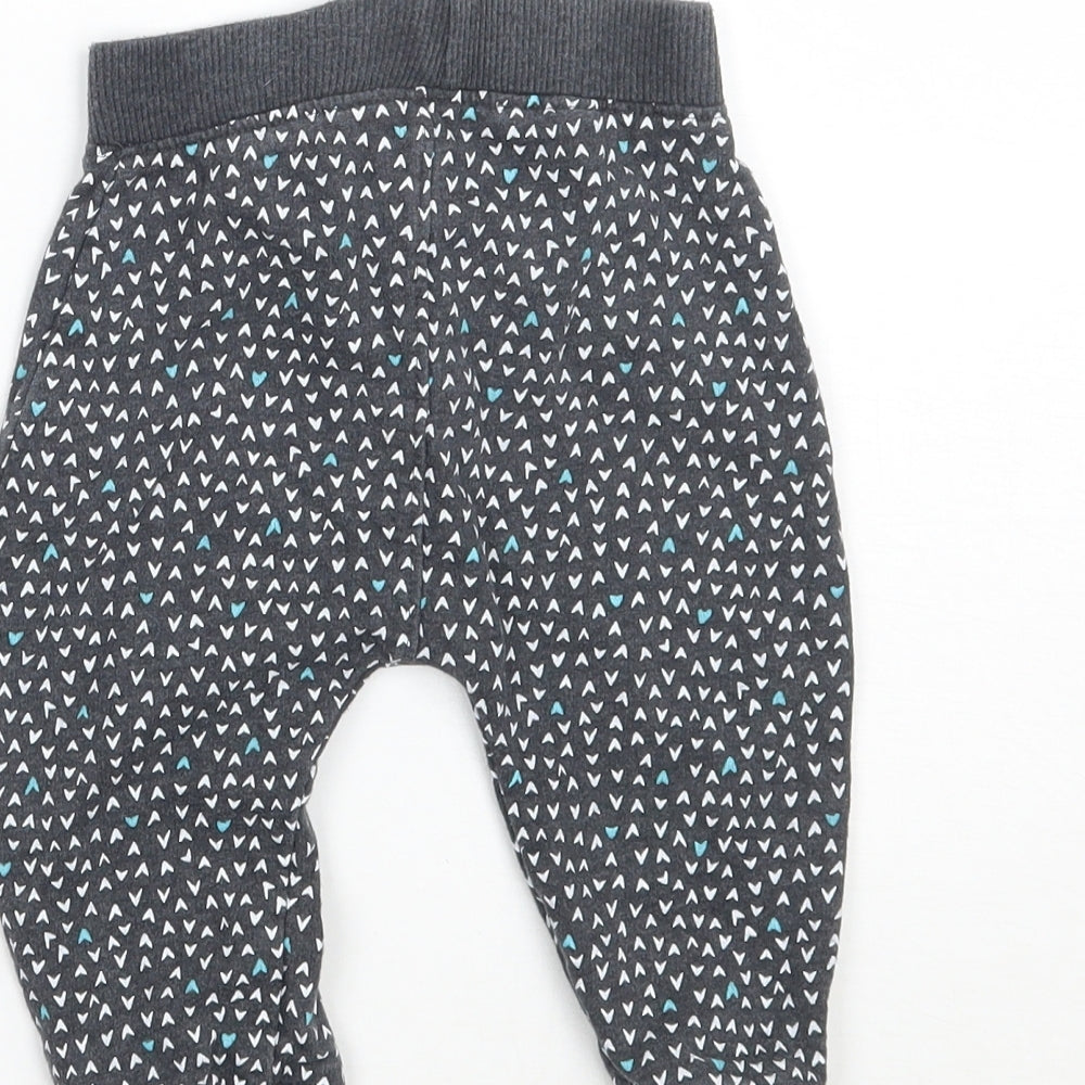 George Girls Grey Geometric Sweatpants Trousers Size 6-9 Months