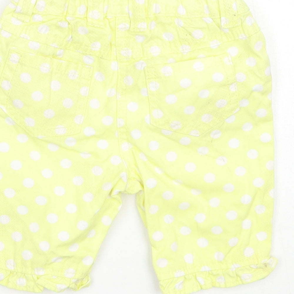 Cherokee Girls Yellow Polka Dot Cropped Jeans Size 9-12 Months