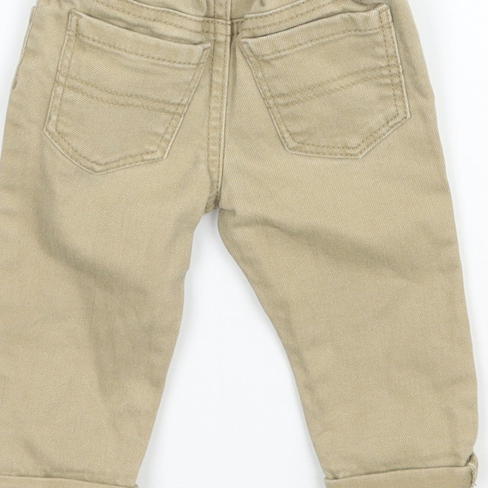 Denim & Co. Boys Beige Cargo Jeans Size 3-6 Months