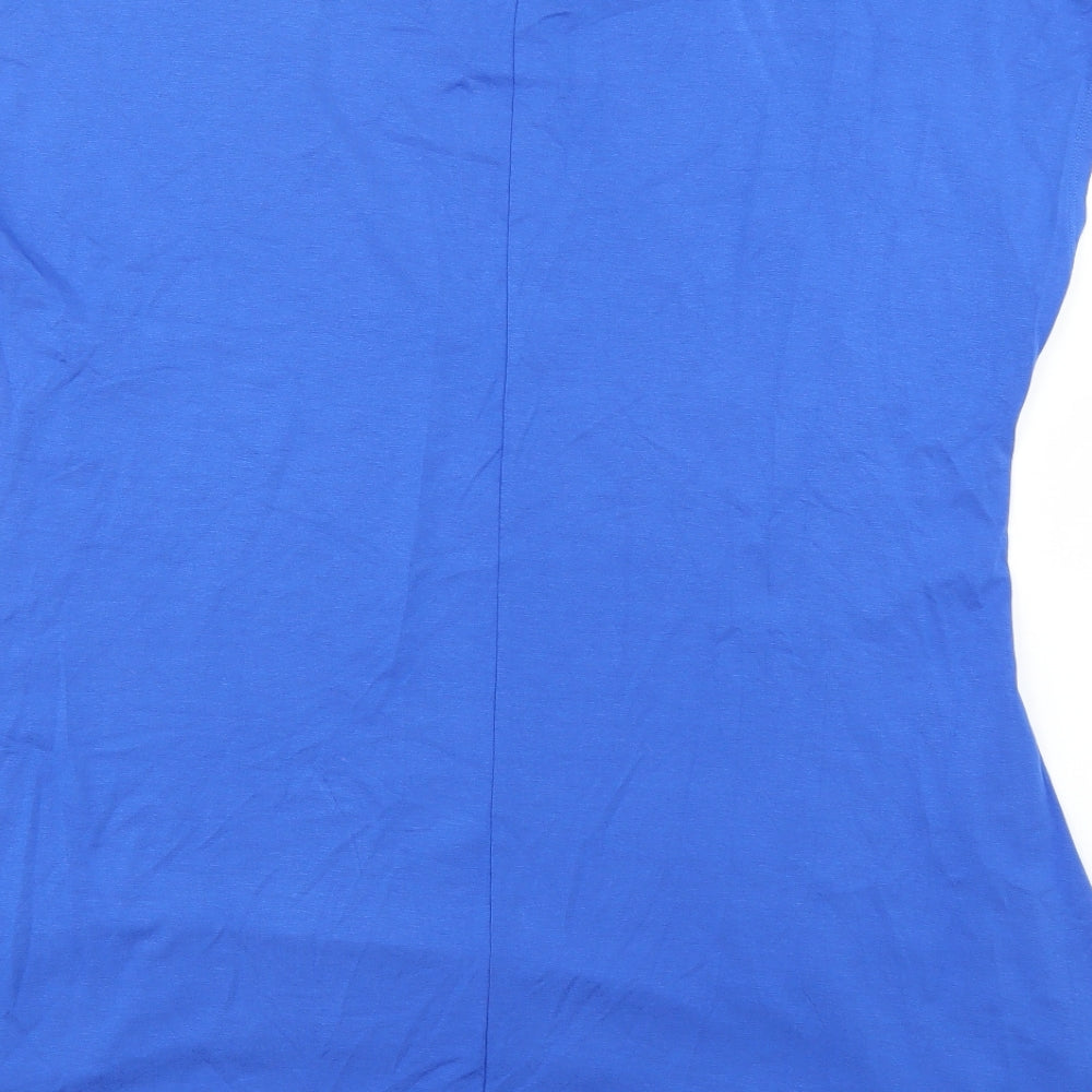 marble Womens Blue Basic Blouse Size L