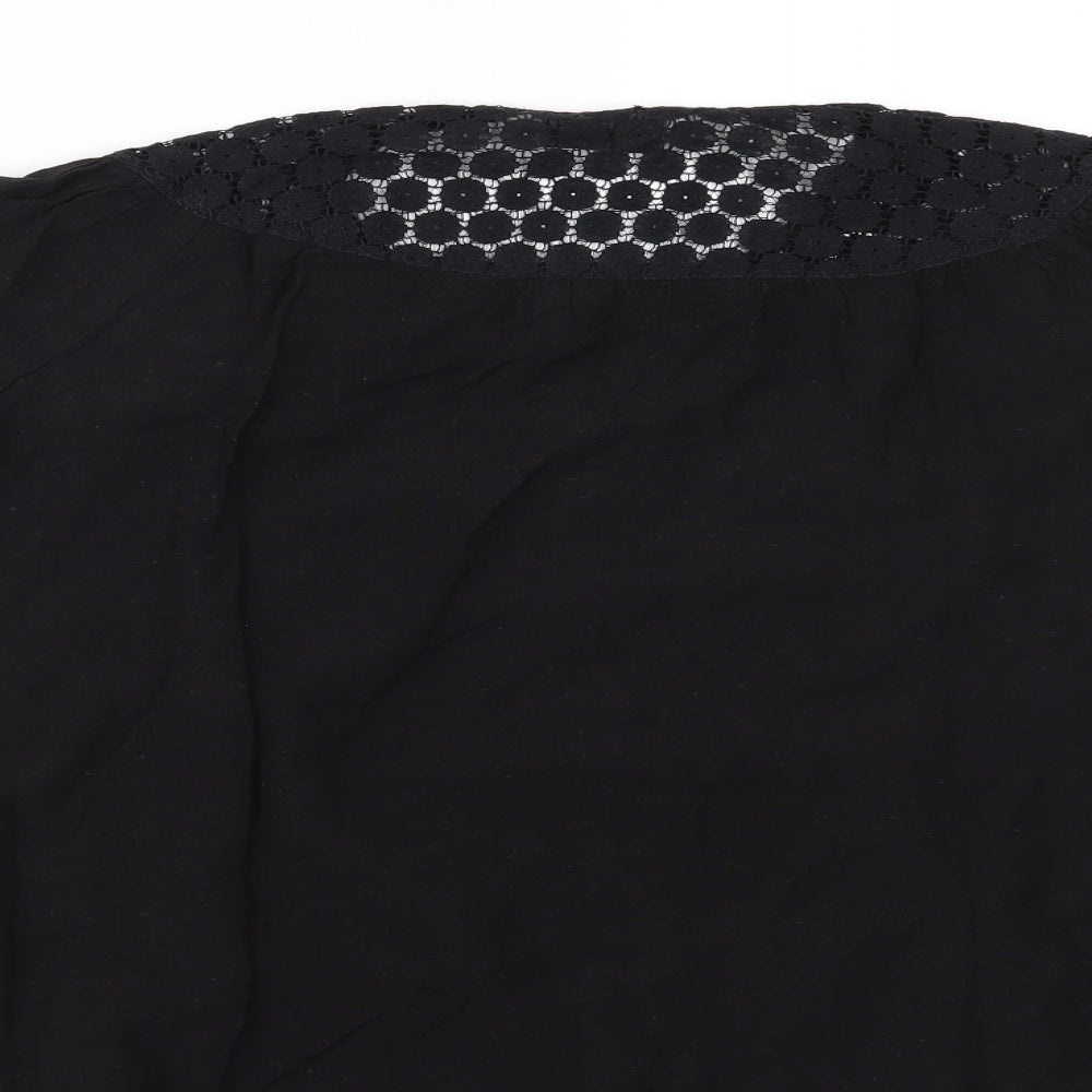 GIA Womens Black Basic Blouse Size S