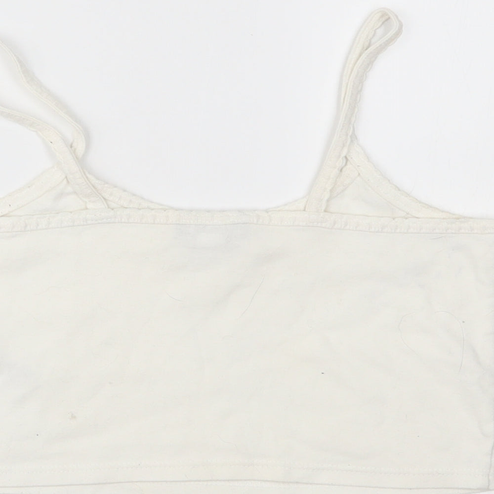 Topshop Womens White Cropped Tank Size 12
