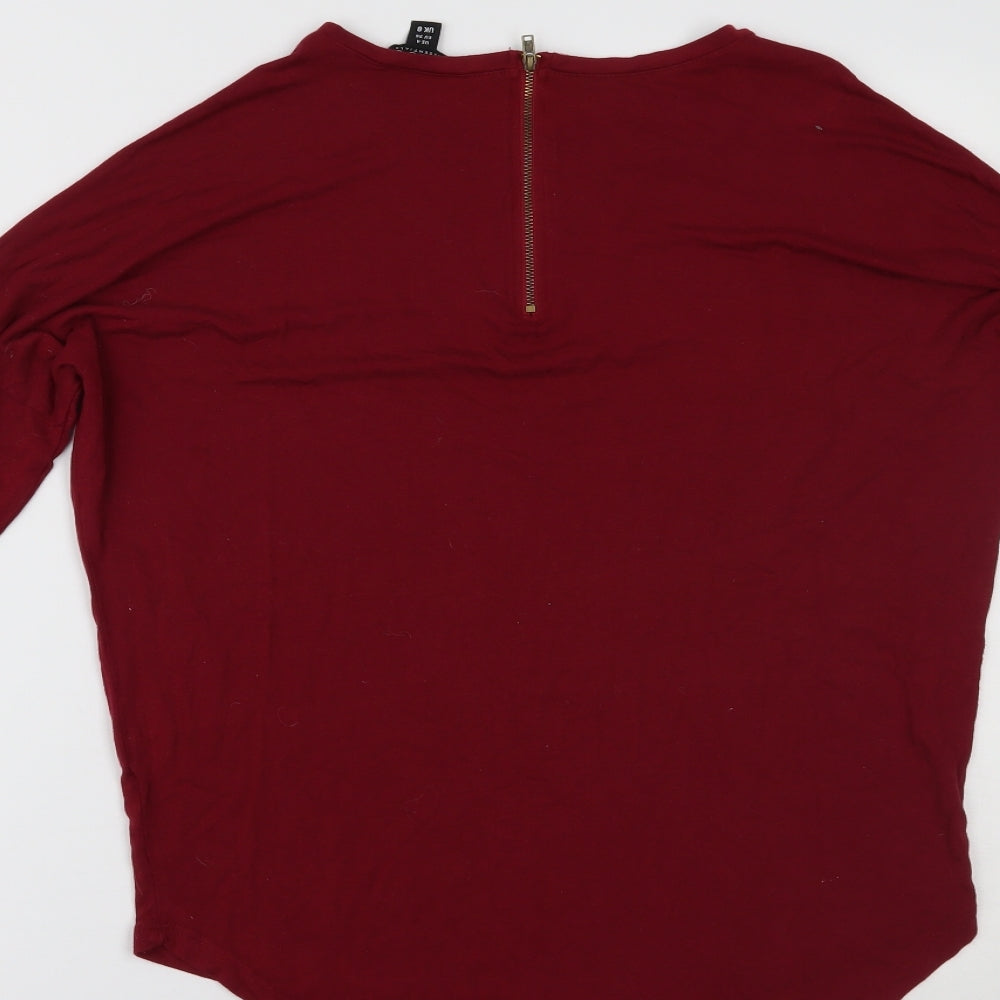 Miso Womens Red Basic Blouse Size 8