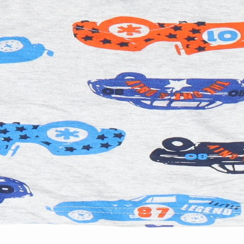 Nutmeg Boys Grey Basic T-Shirt Size 3-6 Months - Car Print