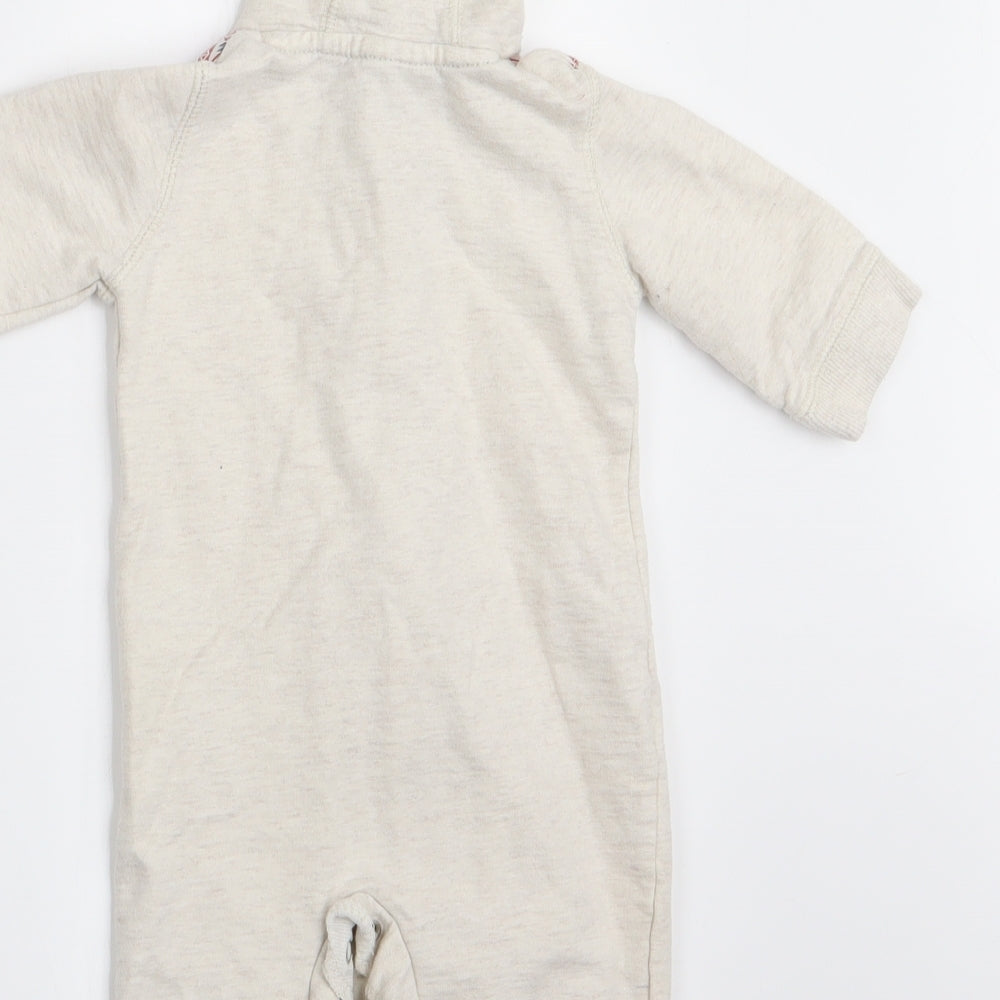 F&F Boys Beige Geometric Coverall One-Piece Size 3-6 Months