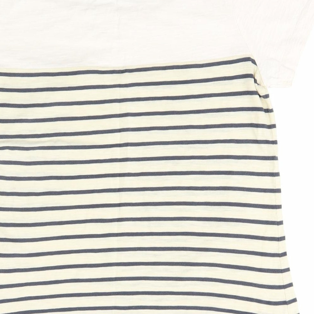 Preworn Womens Multicoloured Striped Basic T-Shirt Size S