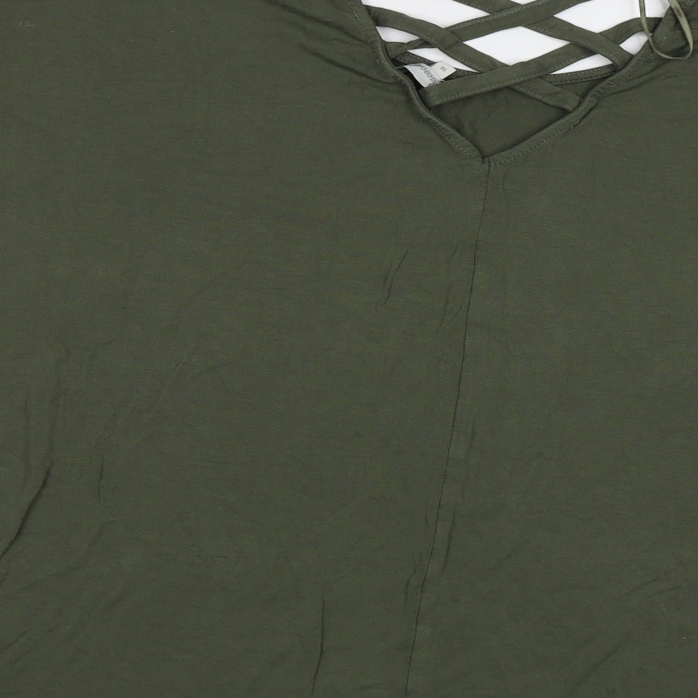 Peacoxs Womens Green Basic Blouse Size 16