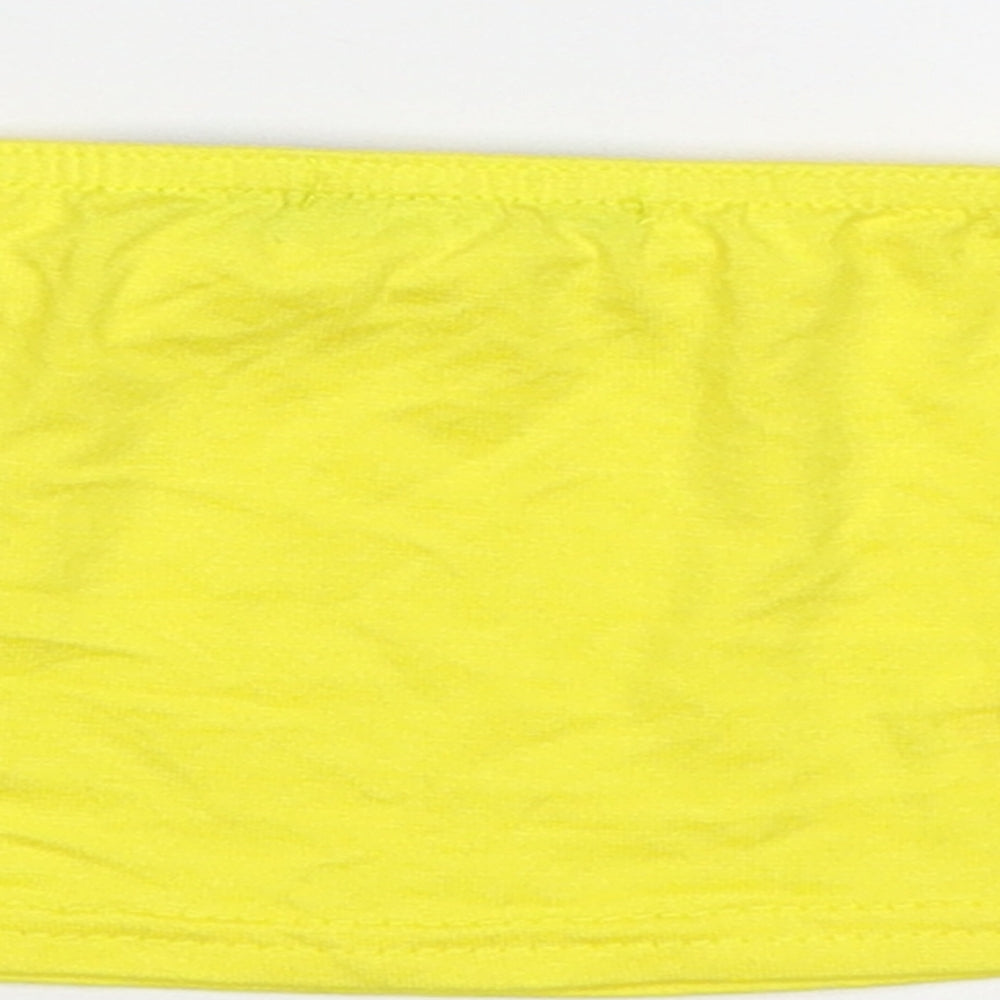 Boohoo Womens Yellow Cropped Blouse Size 6 - Boob Tube