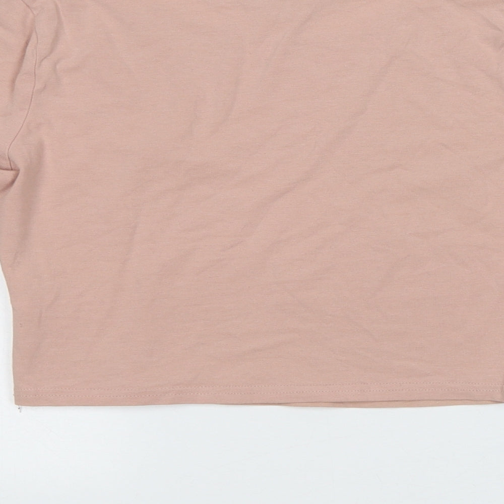 New Loo Womens Pink Cropped T-Shirt Size 8