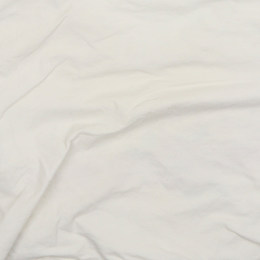 H7m Womens White Basic T-Shirt Size L