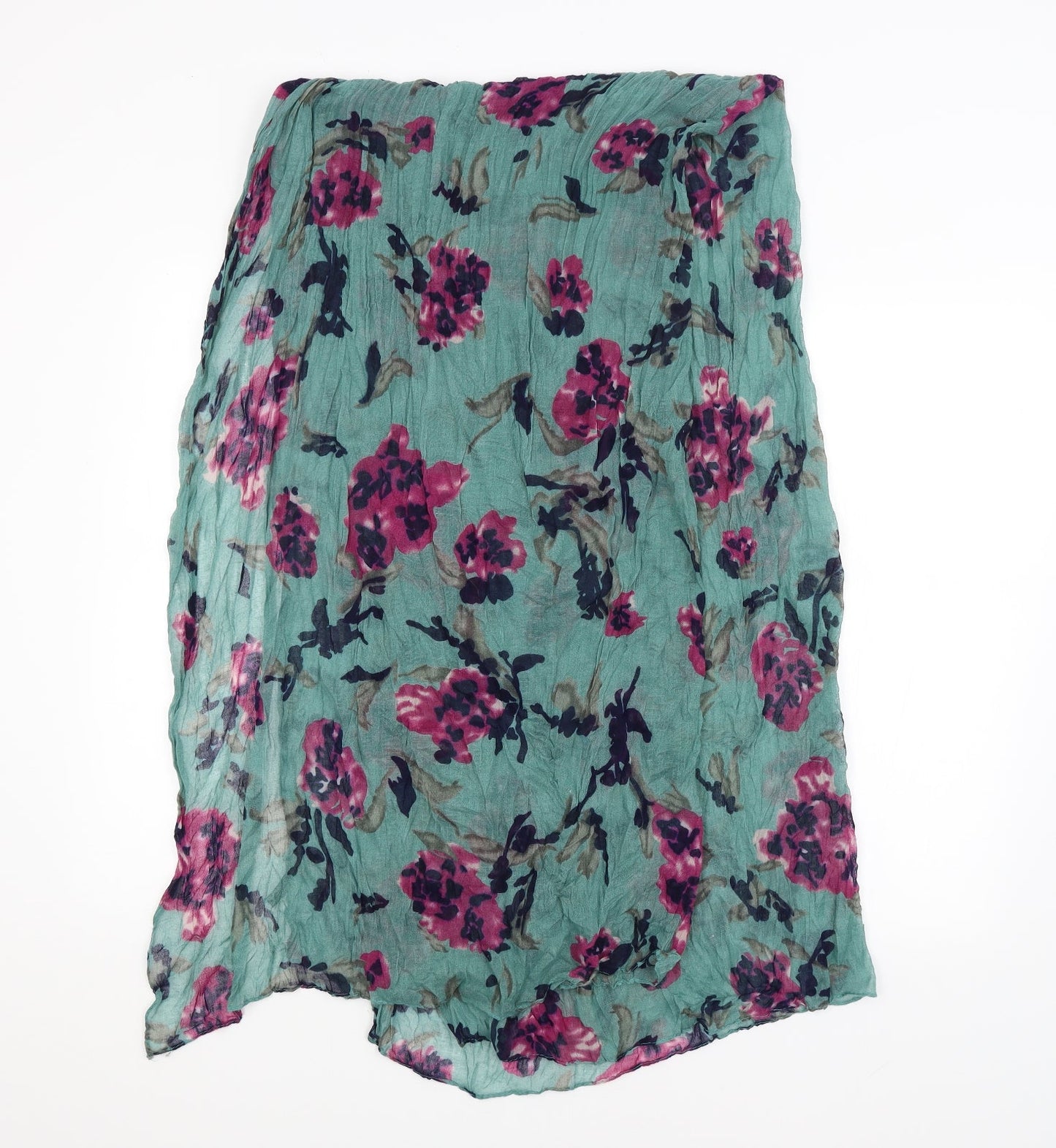 Preworn Unisex Green Floral Shawl/Wrap