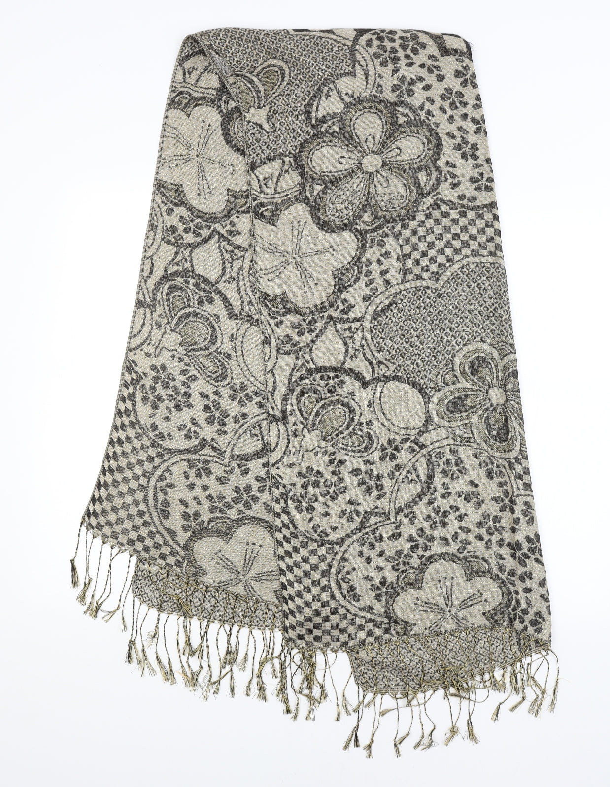 Preworn Womens Beige Floral Shawl/Wrap