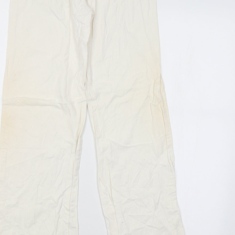 FRANSA Womens White Trousers L28 in