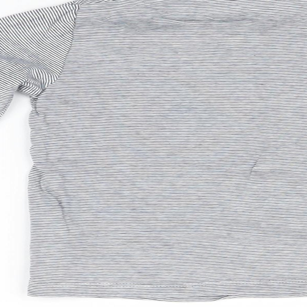 Preworn Girls Grey Striped Basic T-Shirt Size 3 Years