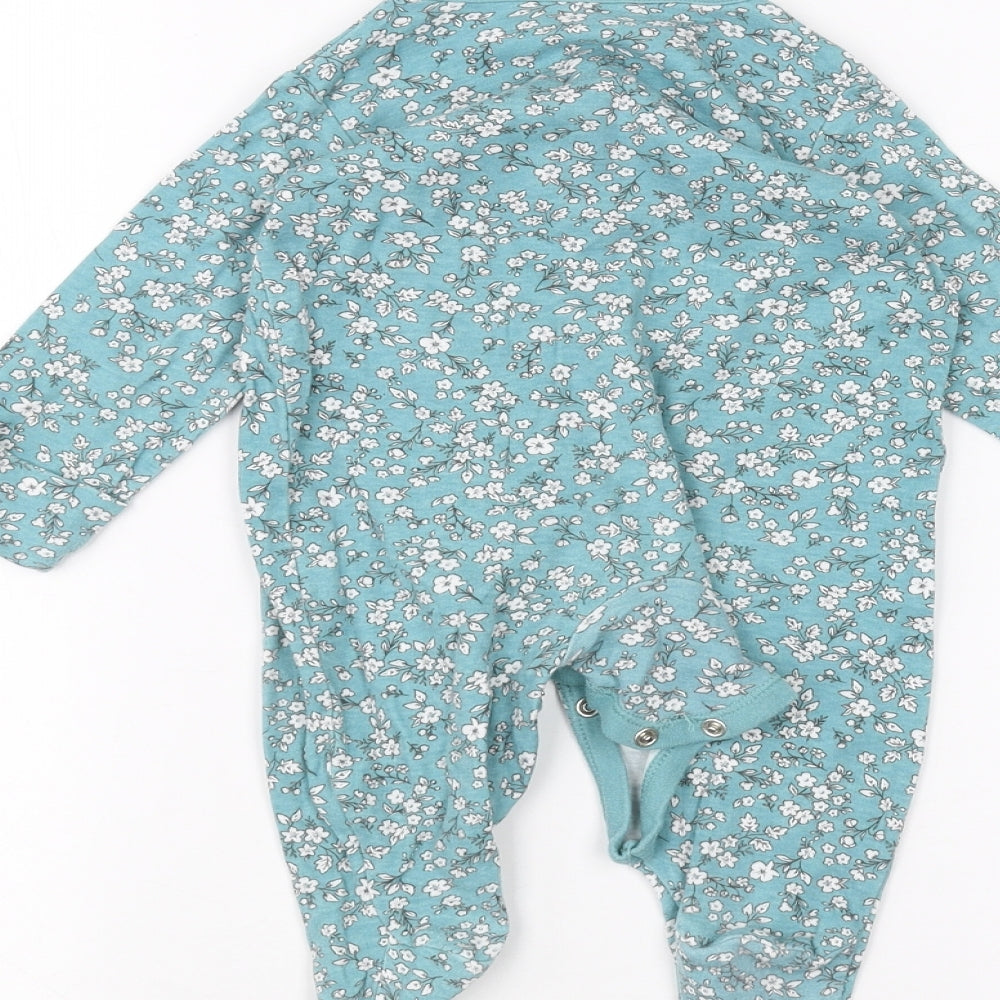 TU Baby Blue Floral Coverall One-Piece Size 3-6 Months