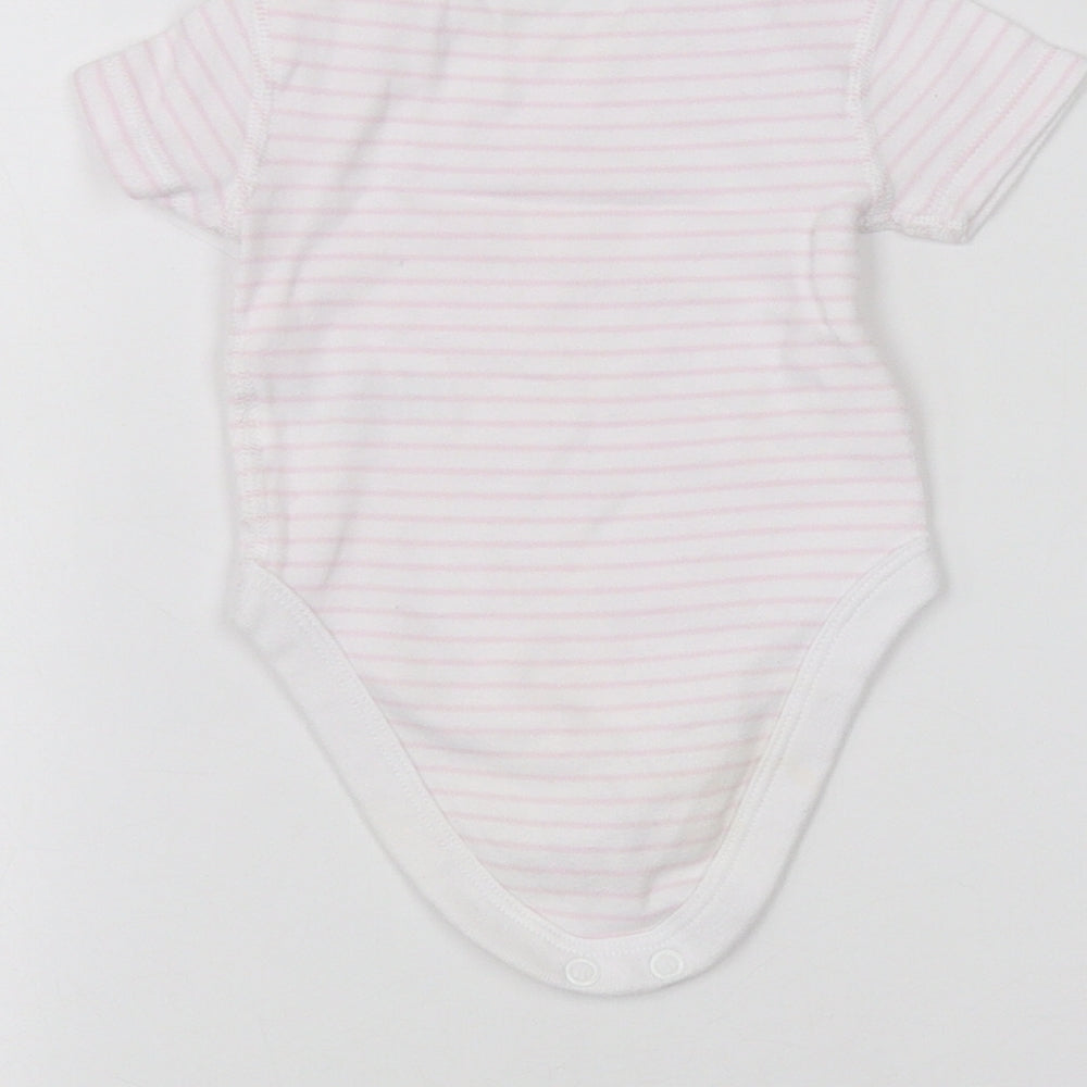 BHS Baby White Striped Babygrow One-Piece Size 0-3 Months
