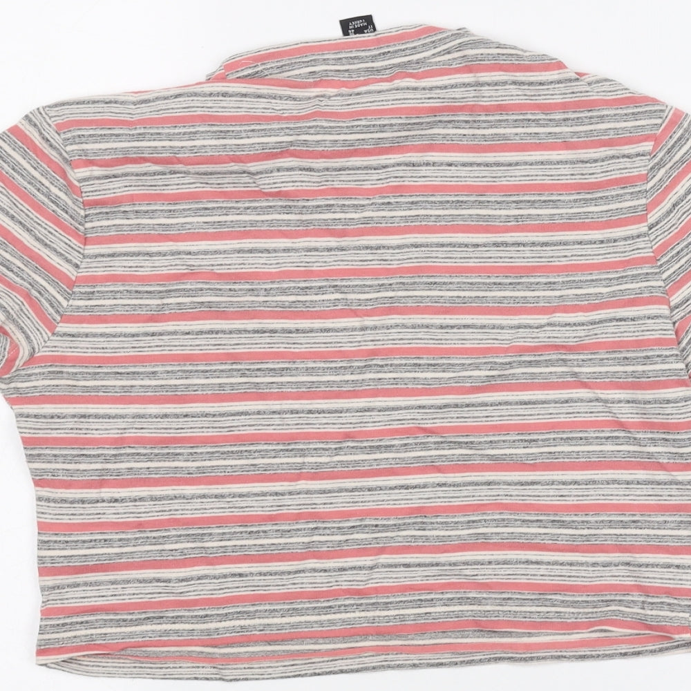 Atmosphere Womens Grey Striped Basic T-Shirt Size 14