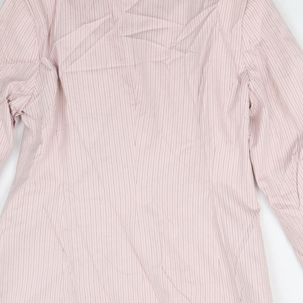 Bay Trading Womens Pink Striped Jacket Suit Jacket Size S