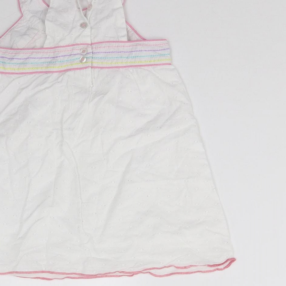 Minoti Girls White Shift Size 18-24 Months