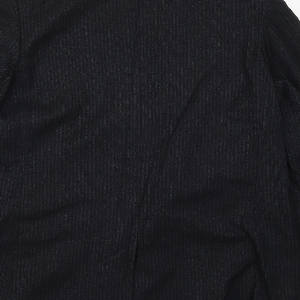 Burleigh Mens Blue Striped Jacket Suit Jacket Size 44