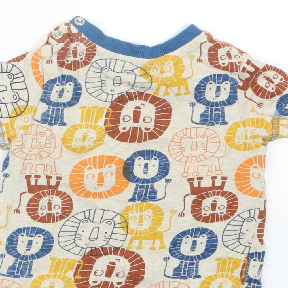 Nutmeg Boys Beige Geometric Basic T-Shirt Size 9-12 Months