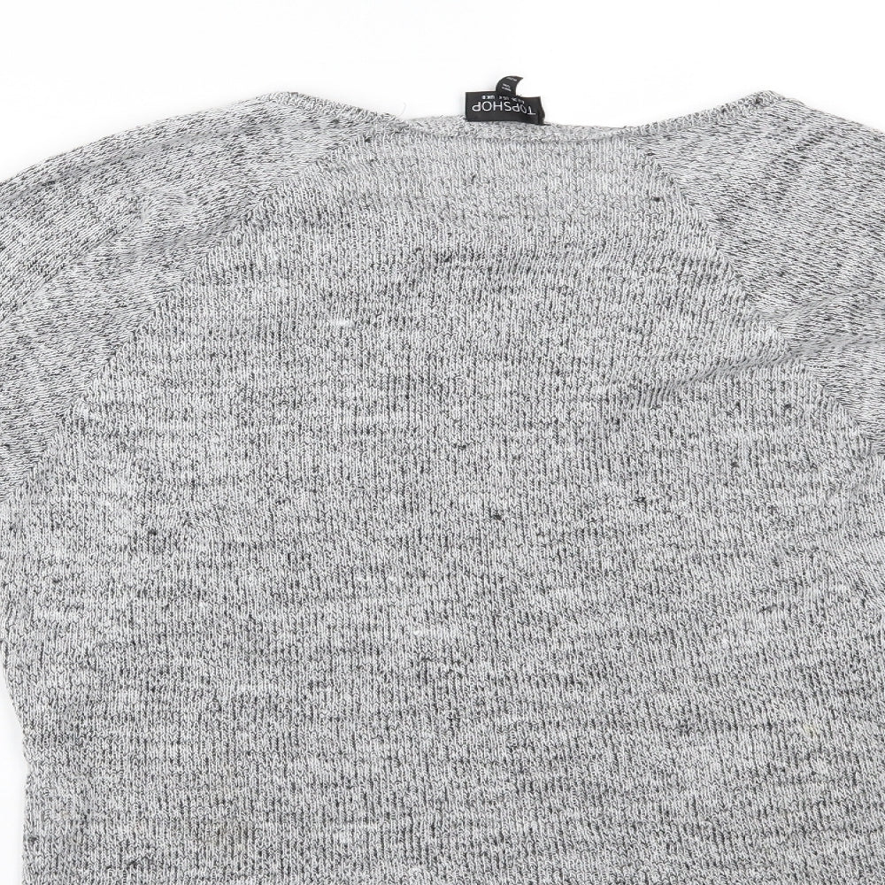 Topshop Womens Grey Basic Blouse Size 8