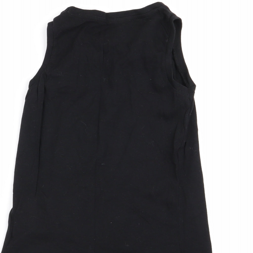 pep and co Boys Black Basic Tank Size 7-8 Years