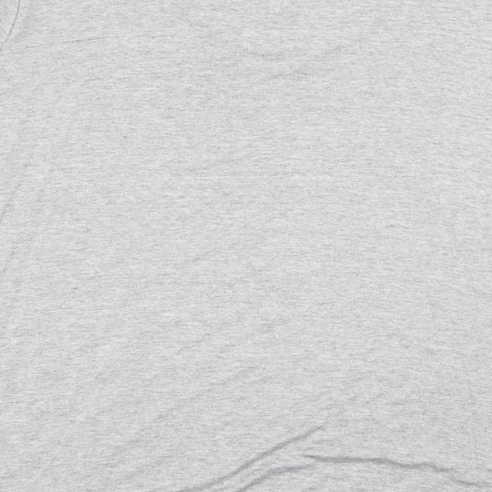 ELVI Womens Grey Basic T-Shirt Size L