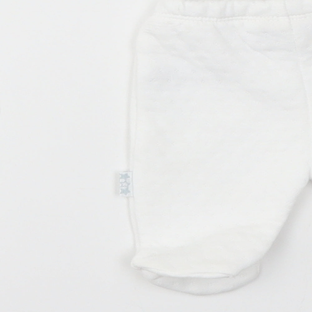 WATCH ME GROW Girls White Track Pants Leggings Size Newborn