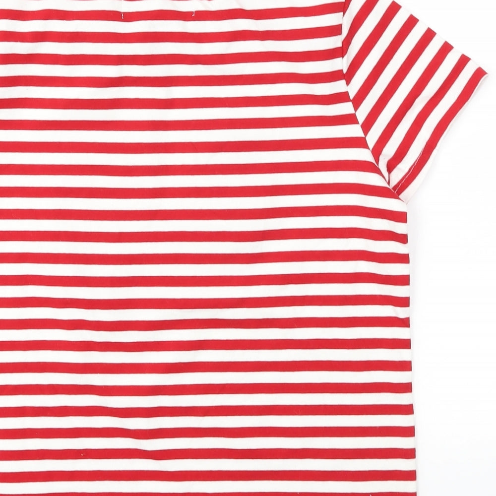 whoops Womens Multicoloured Striped Basic T-Shirt Size S